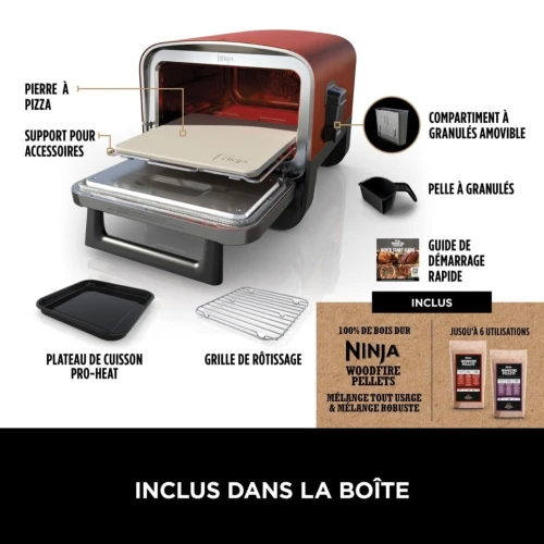 Ninja Woodfire Four à Pizza Extérieur Électrique 8 En 1