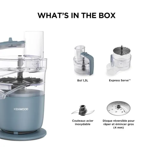Robot Kenwood MultiPro Go, Compact ,Couper,Râper,Mixer Et Pétrir La Pâte 1,3L 650W