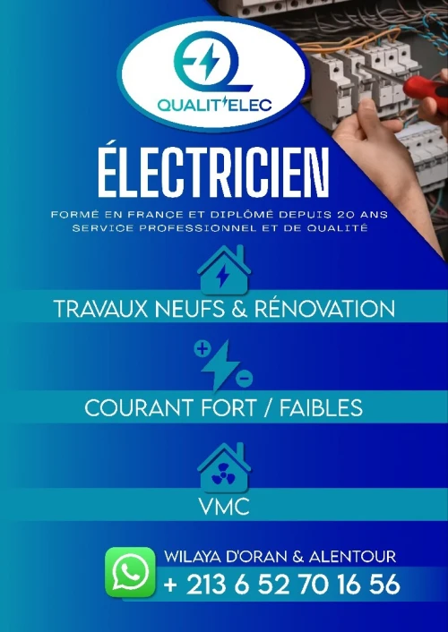 Électricien français qualifié 