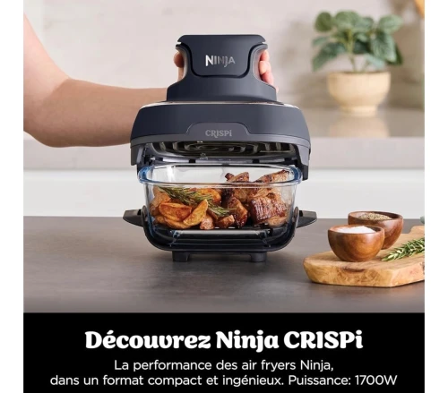 Air Fryer modulaire en verre Ninja CRISPi avec son livre neuf