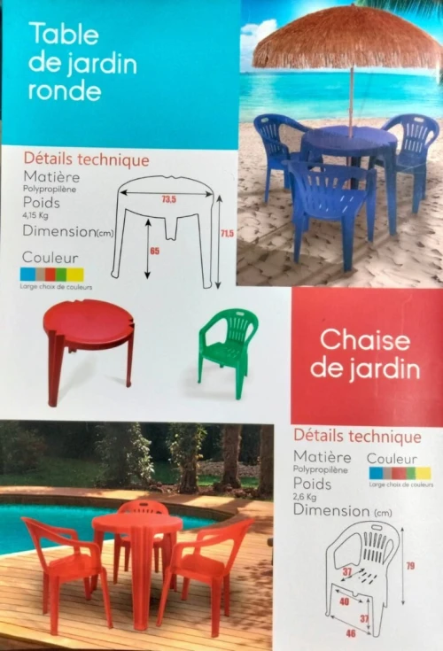 table et chaises transat