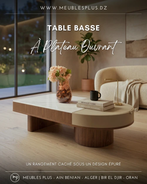 Table Basse à Plateau Ouvrant