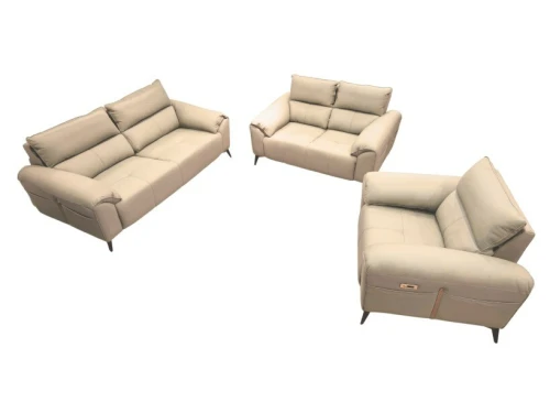 SALON RELAX 6 PLACE EN CUIR DIEGO BEIGE
