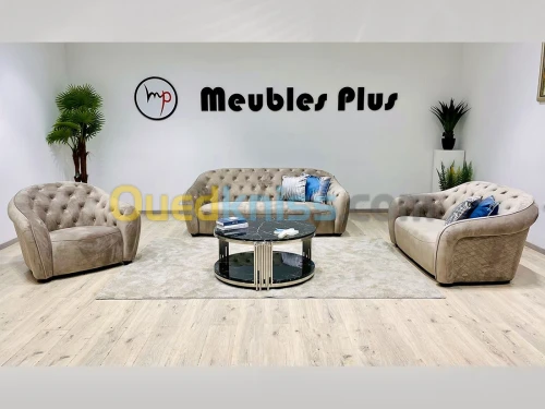 Salon 6 places en velours daim