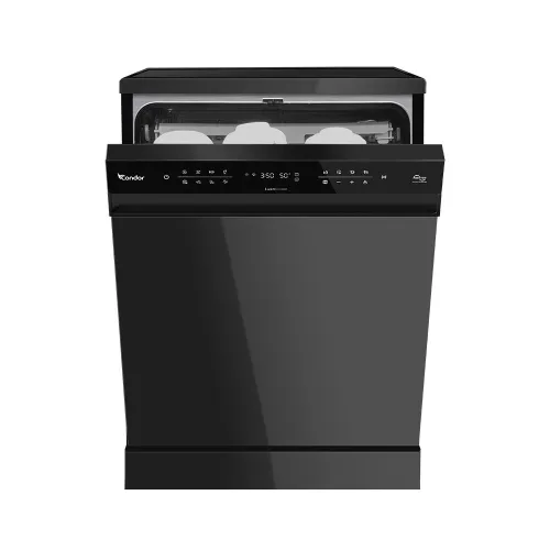 LAVE VAISSELLE CONDOR LUXA 16 COUVERTS SMART INVERTER OUVERTURE AUTOMATIQUE EN INOX NOIR ET NOIR GLASS AUTODOSE