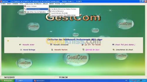 Logiciel de gestion de Stock et Fabrication (production)