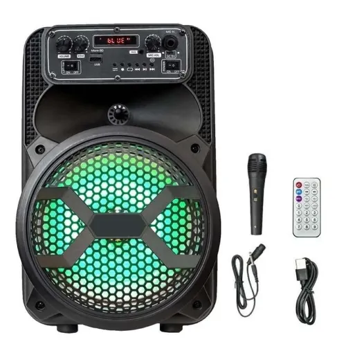 Haut parleur Portable sans-fil Bluetooth TF AUX Radio FM USB 8 pouces BK-801 Rechargeable
