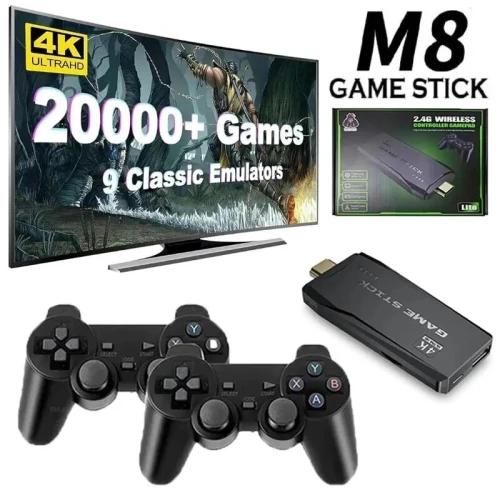 JEUX VIDEO CONSOL M8 2.4G Double Wireless Controller Game Stick 4K 20000 games