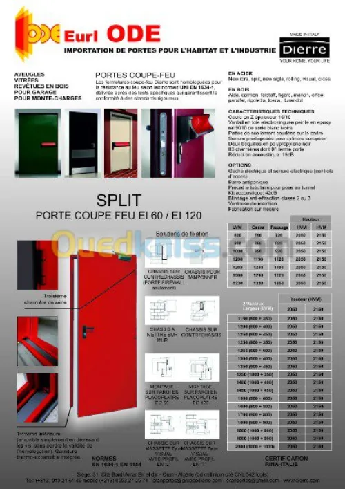 PORTES COUPE-FEU et ISSUE DE SECOURS