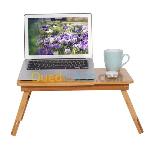 Table Support LAPTOP en bambou pliable avec ventilateur GM 55cm x 35cm BM62