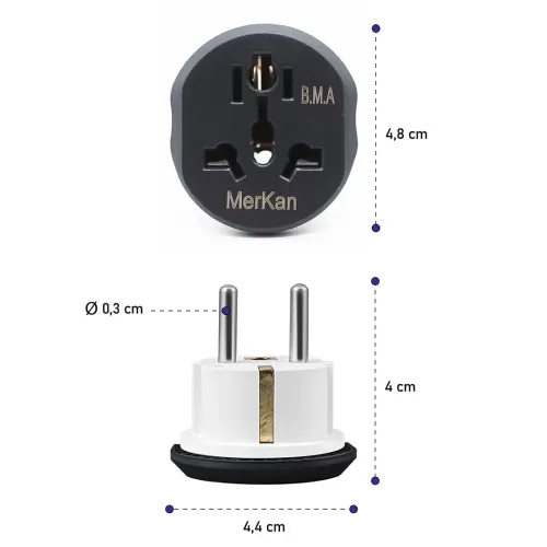 Adaptateur Prise EU Universelle US UK AU 10/16A 2500W Marken