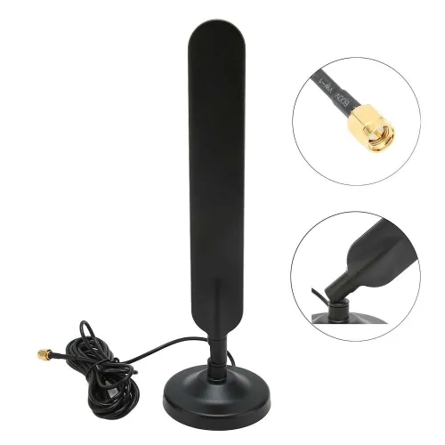 Antenne 4G 5G WiFi LTE pour routeur modem à Gain Elevé 25dBi SMA Mâle avec Cable 3m
