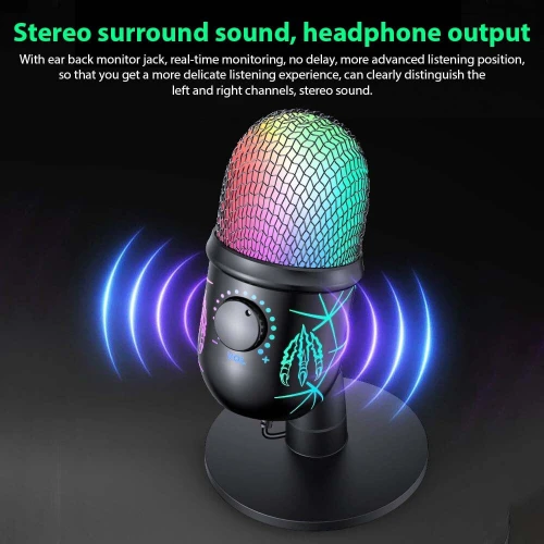 Microphone Gaming de bureau USB à condensateur