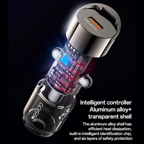 YESIDO Y67 Chargeur Auto Voiture Rapide PD USB-C Type-c 45W