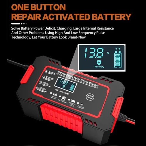 Chargeur rapide de batterie de voiture AUTO LCD, réparation SnapPulse, acide de plomb AGM 12v 6A