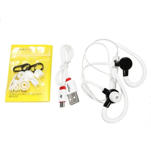 Ecouteur Sans-fil Bluetooth 4.1 AWEI A620BL aimant Crochet oreille pour Sport avec microphone Blanc
