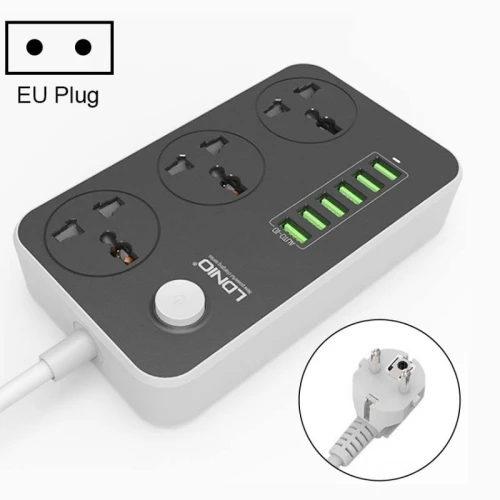 Multiprise Rallonge universelle LDNIO SC3604 3 Prise + 6 chargeur USB 5V 3.4A 2500W 2m