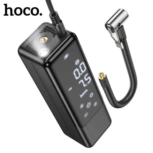 HOCO ZP5 Pompe à Air Portable 12V Compresseur avec Écran LED pour Voiture, Moto, Vélo et Ballons