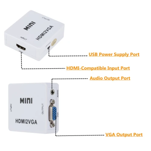 Adaptateur Convertisseur HDMI To vers VGA HD HDMI2VGA 1080P