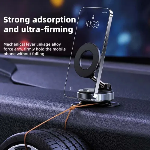Support de téléphone magnétique K007 à Ventouse mécanique avec levier de verrouillage