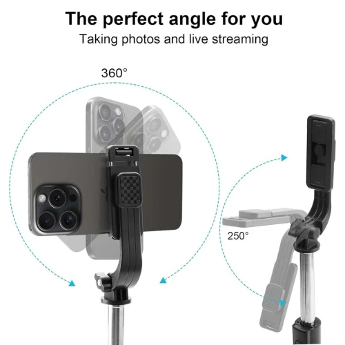 Perche à selfie avec trépied Bluetooth avec Télécommande pour téléphone Portable rotatif à 360 G7 1m