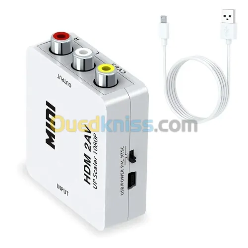 Adaptateur Convertisseur HDMI to vers RCA Composite CVBS AV HDMI2AV HD 1080P