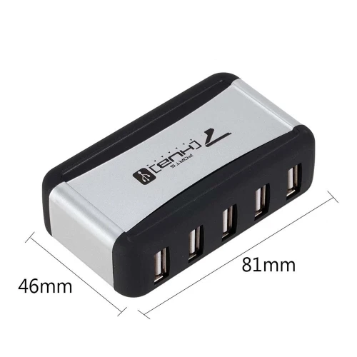 HUB répartiteur USB 2.0 7 ports avec alimentation et support Vertical