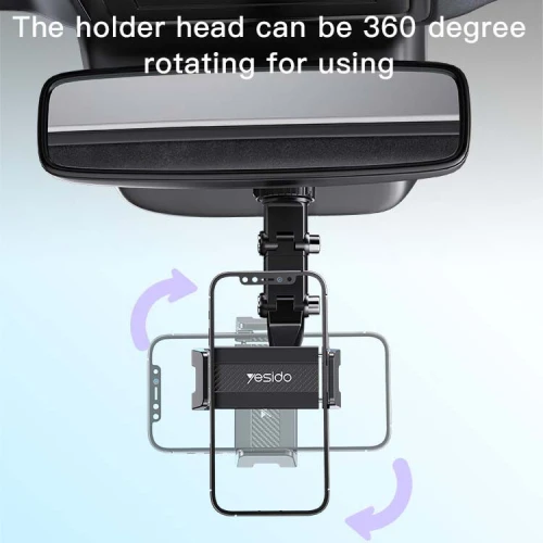 YESIDO C192 Support téléphone voiture sur rétroviseur intérieur