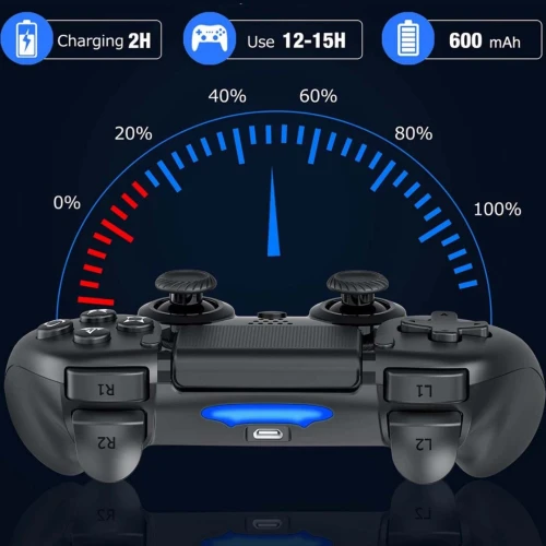 Manette de jeux Gamepad sans-fil Bluetooth rechargeable 600mAh Compatible PC PS4