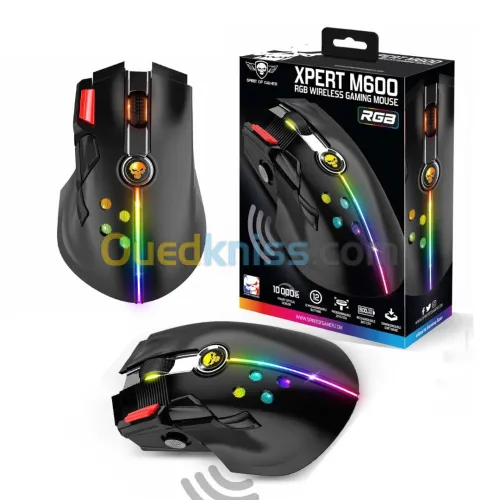 Souris sans-fil 2.4ghz Gaming Rechargeable 800mAh Spirit Of Gamer XPERT-M600 10000dpi 12 boutons