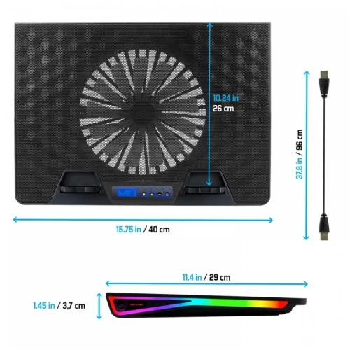 Refroidisseur Spirit of gamer Airblade 800 SOG-VE800 RGB Support pour ordinateur portable 17