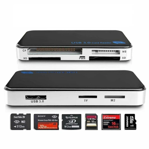 Lecteur de carte mémoire USB 3.0 Multi-carte Compact Flash CF TF SD Micro SD XD MS M2