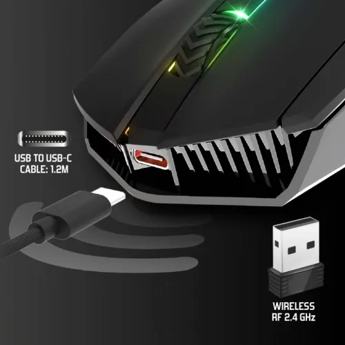 Souris Gaming sans-fil Rechargeable 400mAh Spirit Of Gamer XPERT-M200 RGB 10000dpi 8 Boutons