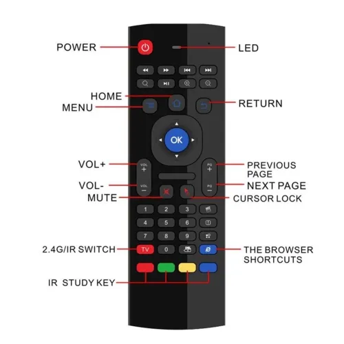 Télécommande Air Mouse Avec Clavier Sans Fil 2.4Ghz Pour Smart Tv/ Tv Box Android PC