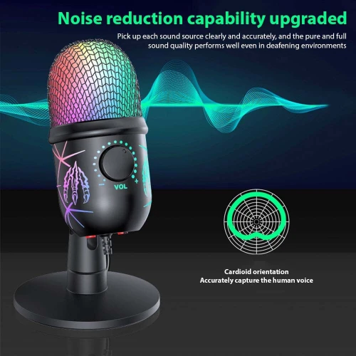 Microphone Gaming de bureau USB à condensateur