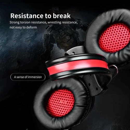 Casque Gaming filaire AUX Jack 3.5mm A1 RGB avec Microphone pour PC Smartphone