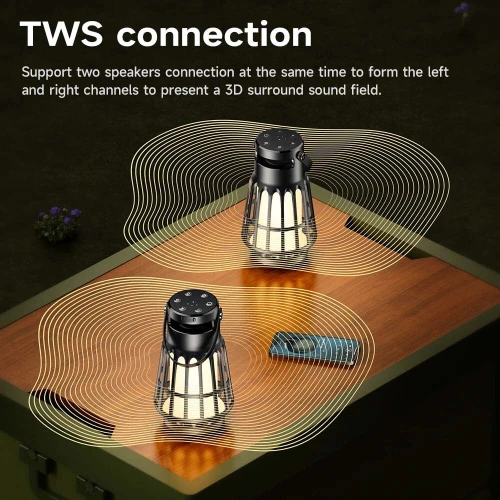 HOCO BS61 2 en 1 Lanterne Lampe de camping + Haut parleur Bluetooth 5.3