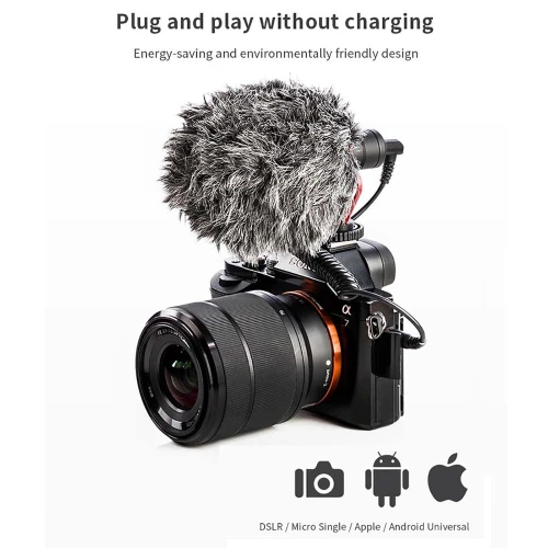 Microphone de Studio à condensateur 3.5mm BOYA BY-MM1 pour caméra et enregistrement vidéo