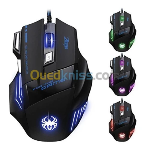 Souris Gaming Filaire USB Zelotes T-80 7200DPI 7 boutons