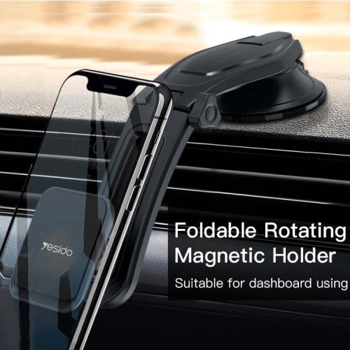 YESIDO C107 Support Smartphone Voiture Magnétique à Ventouse Fixation Ultra-Forte
