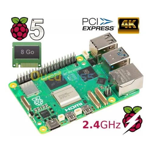 Raspberry Pi 5 8GB avec ventilateur official Active cooler