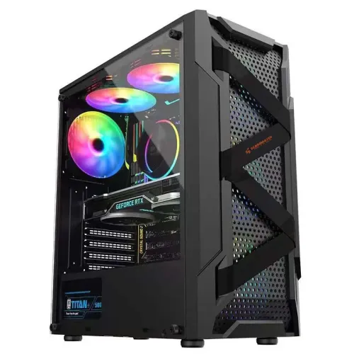 GearMaster GM-27 Boitier PC Gaming ATX/Micro-ATX avec vitre latérale en verre trempé