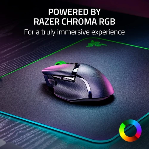 Razer Basilisk V3 X Hyperspeed Souris sans fil 2.4ghz et Bluetooth gaming 9 boutons Noir et Vert