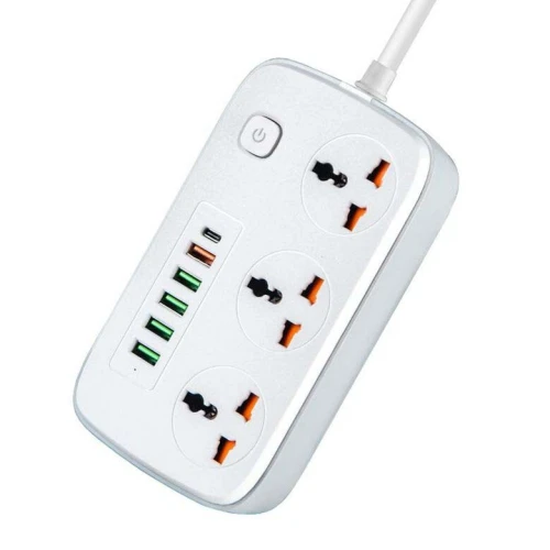 Multiprise Rallonge universelle 3 Prise AC 2500W + Chargeur 5 x USB + PD 20W USB-C 2m MT-PF16