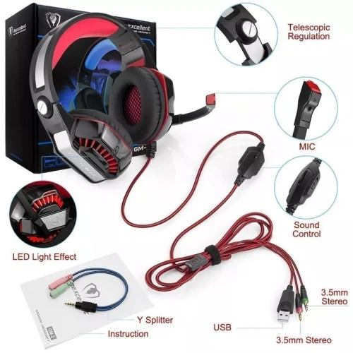Casque Pro Gaming Beexcellent GM-2 multiplateforme pour PS4 PC Xbox One Mac Nintendo Switch LED