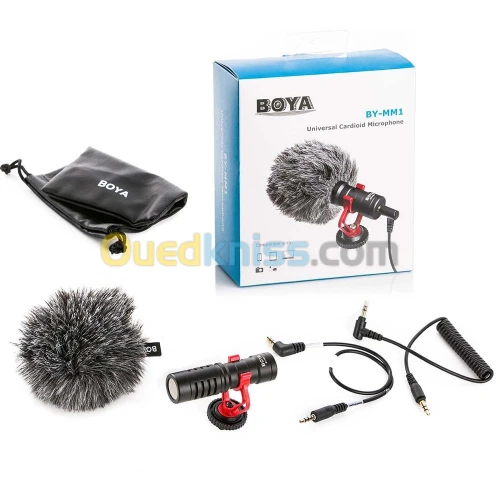 Microphone de Studio à condensateur 3.5mm BOYA BY-MM1 pour caméra et enregistrement vidéo