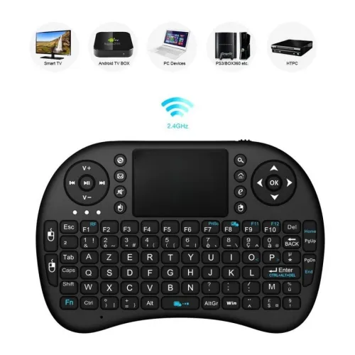 Mini Clavier Sans Fil 2.4 ghz rétro-éclairé Led Smart Tv Android Box Laptop Batterie rechargeable