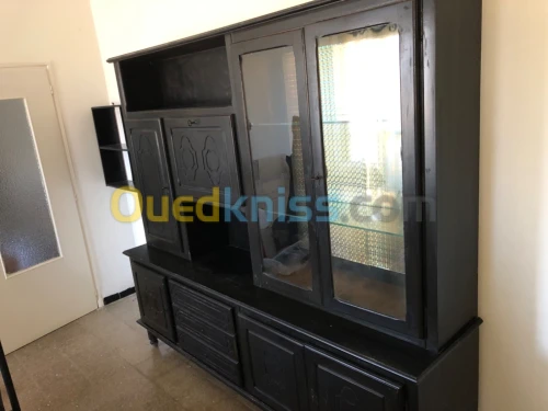 Armoire bois massif noir 