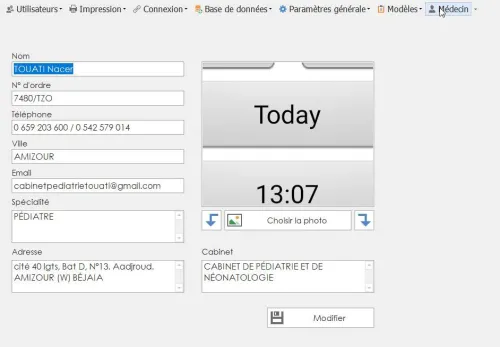 Gestion de cabinet médicale pédiatrie