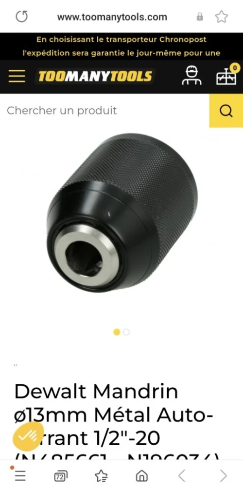 Mandrin métal auto-serrant original pour les visseuses perceuses 1/2" 1.5-13mm (Germany)